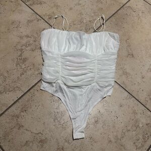 Kittenish Ivory Ruched Kids Bodysuit